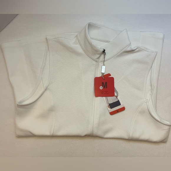 Greg Norman Collection White Zip-Up Vest Shirt Medium - Picture 8 of 10